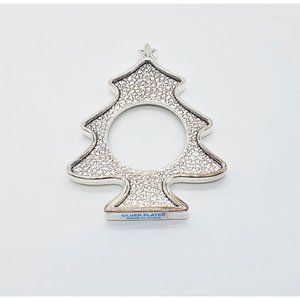 4pc Napkin Rings Silver-Plated Christmas Tree by Wallace Silversmiths